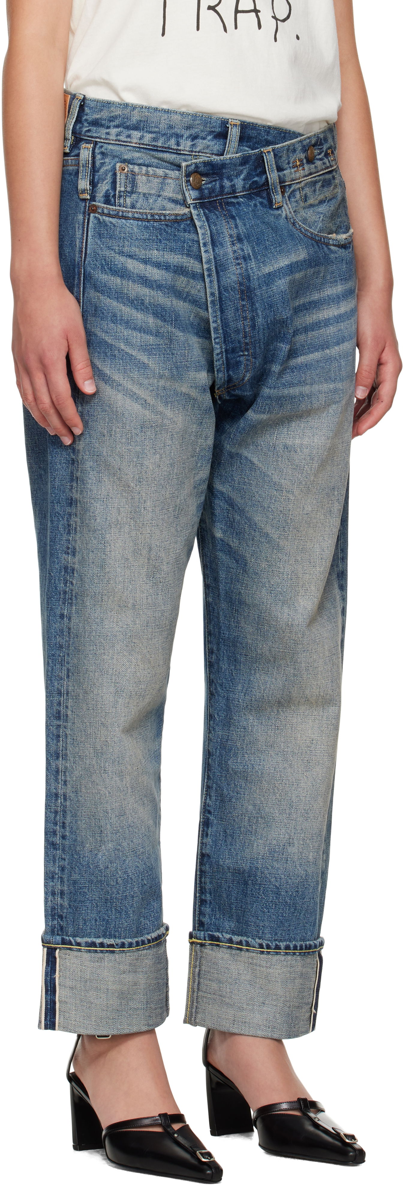 Jeans R13 R13 Cuffed Crossover Jeans Blå | R13WD193-D324B, 1