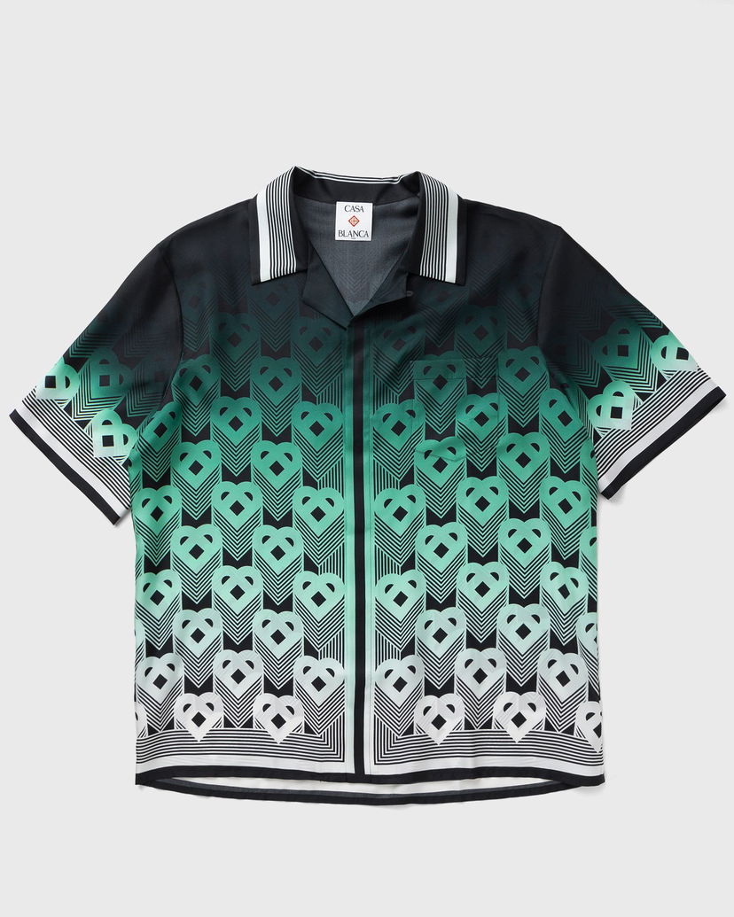 Skjorte Casablanca Cuban Collar Short Sleeve Shirt Grøn | MPF25-SH-003-04