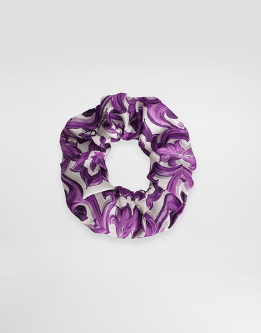 Tilbehør Dolce & Gabbana Dolce & Gabbana Majolica-Print Twill Scrunchie Lilla | LB7A12HI1Y8I23TN, 0