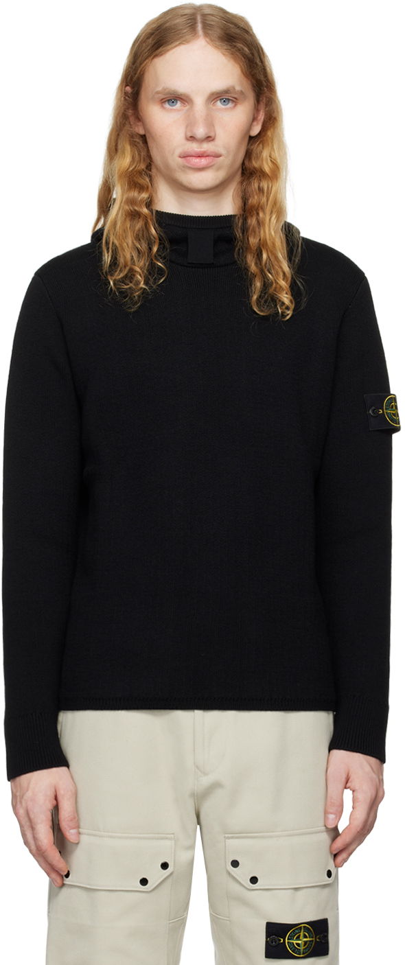 Sweatshirt Stone Island Logo Patch Hoodie Sort | 8115564A7, 0