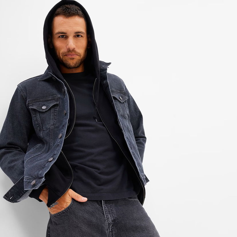 Jakke GAP Denim Jacket Black Wash Sort | 413756-00