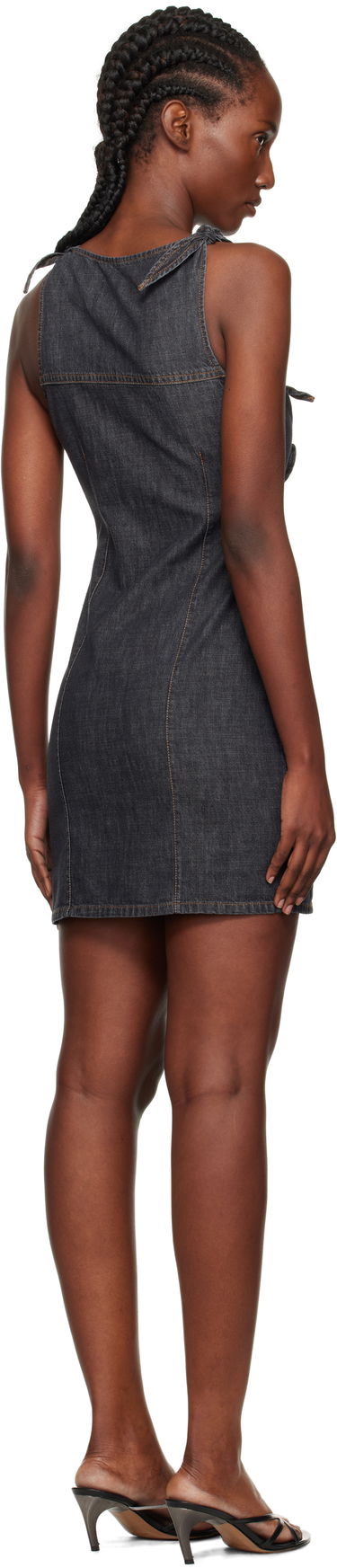Kjole Coperni Flower Denim Minidress Grå | COPR158F2046, 2