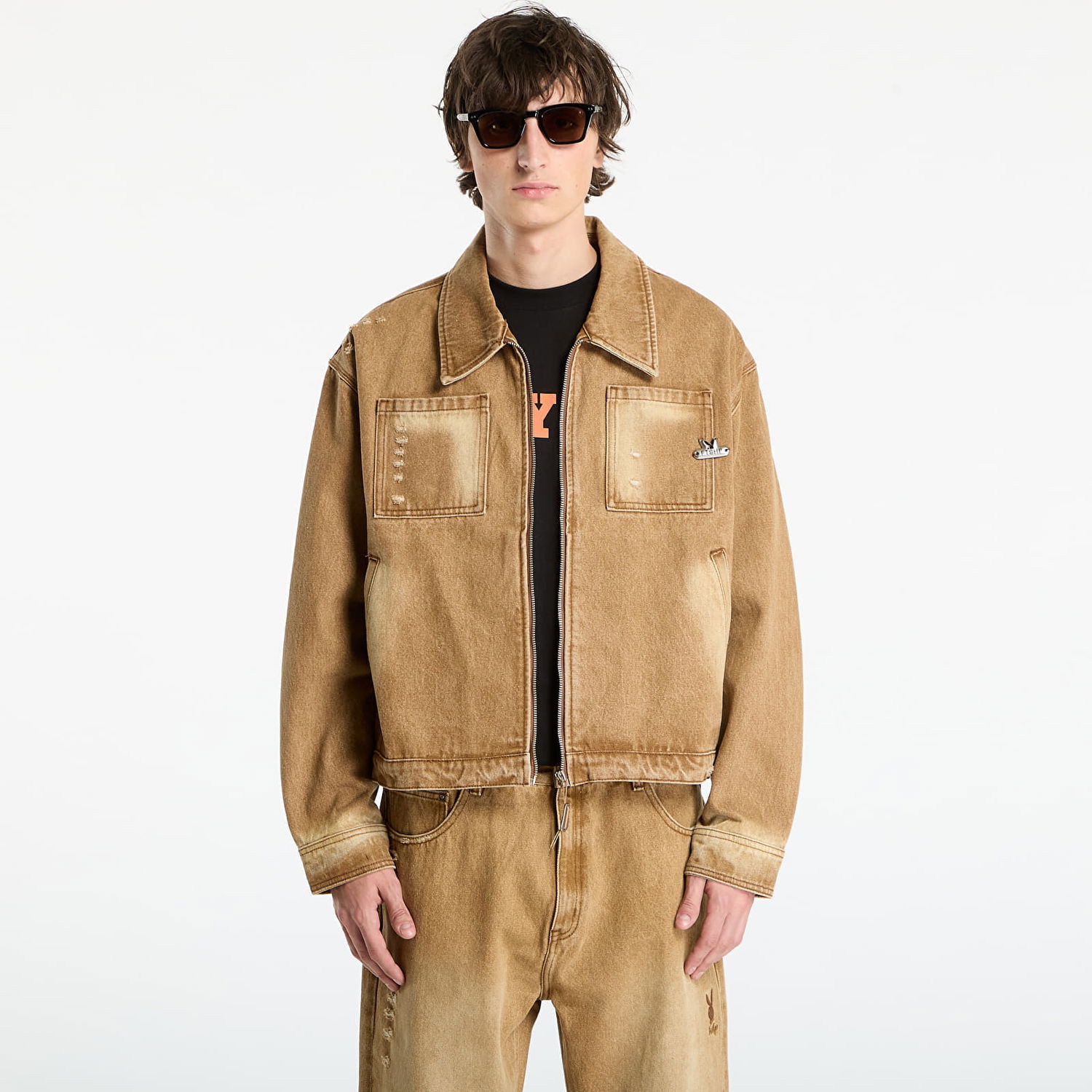 Jakke Footshop Playboy x FTSHP Denim Jacket UNISEX Orche Brun | FTSHP_512, 0