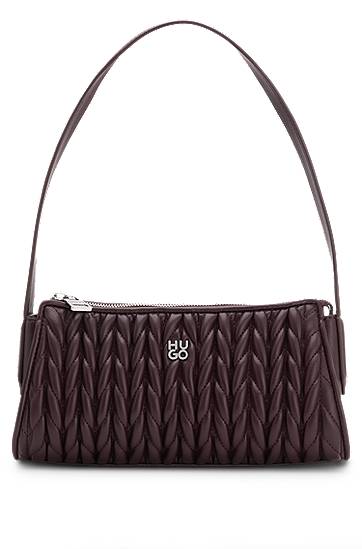 Håndtaske BOSS HUGO Textured Hobo Bag Bourgogne | 50547833