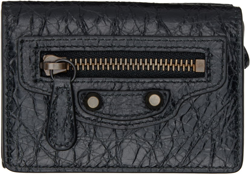Tegnebog Balenciaga 'Le City' Mini Leather Wallet Sort | 810669 2ABFY