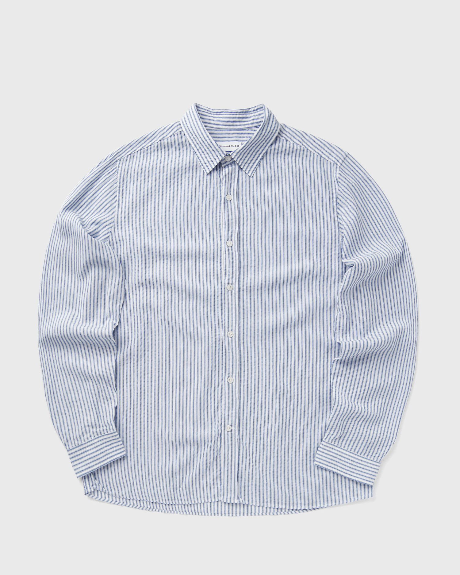 Skjorte Edmmond Studios Lobby Striped Seersucker Shirt Blå | 125-10-10550, 0