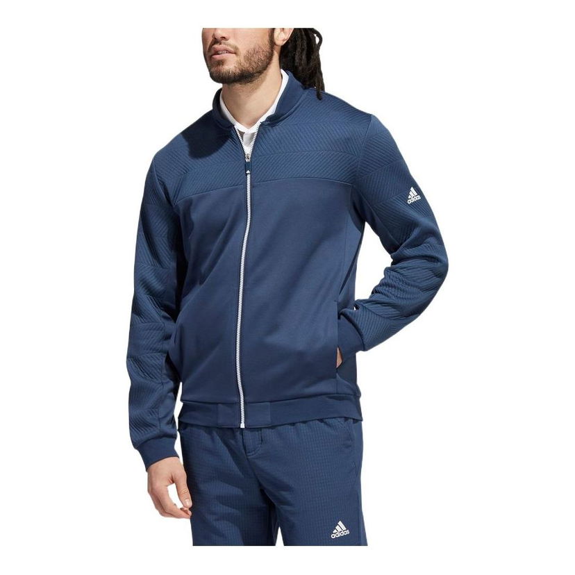Bomberjakke adidas Originals Textured Bomber Jacket Mørkeblå | HF6515