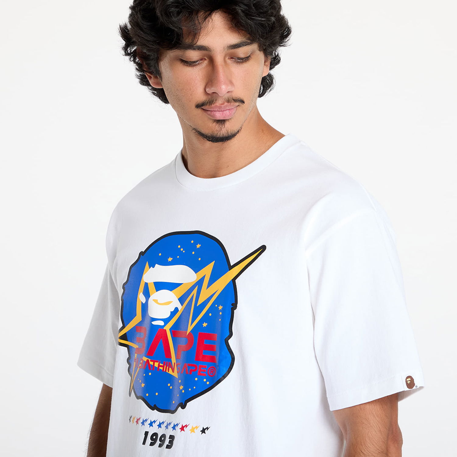 T-shirt BAPE Space Ape Head Tee White Hvid | 001TEK701016F WHT, 1