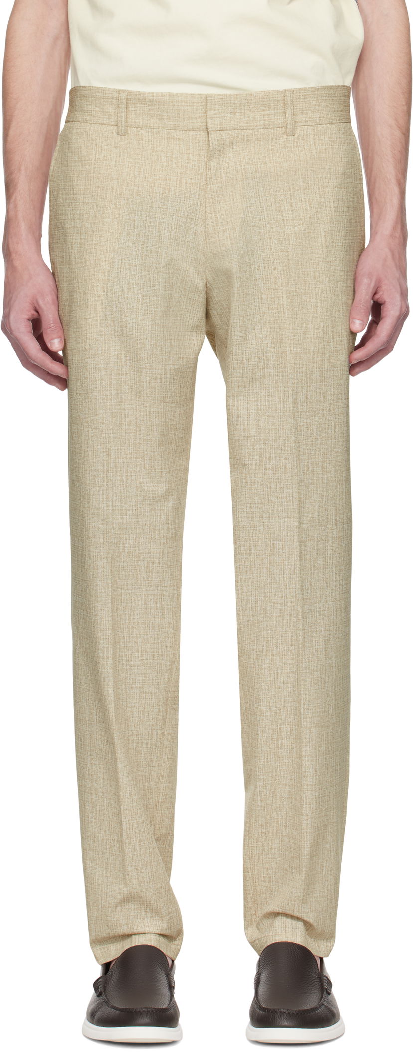 Bukser BOSS BOSS Formal Water-Repellent Trousers Beige | 50539484