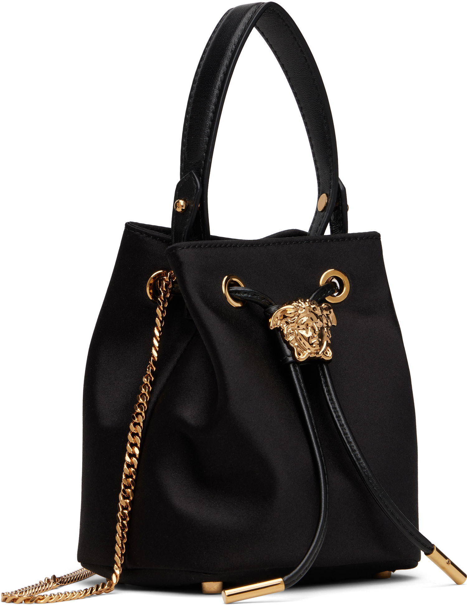 Håndtaske Versace Versace 'La Medusa' Satin Mini Bucket Bag Sort | 1017754_1A11479, 1