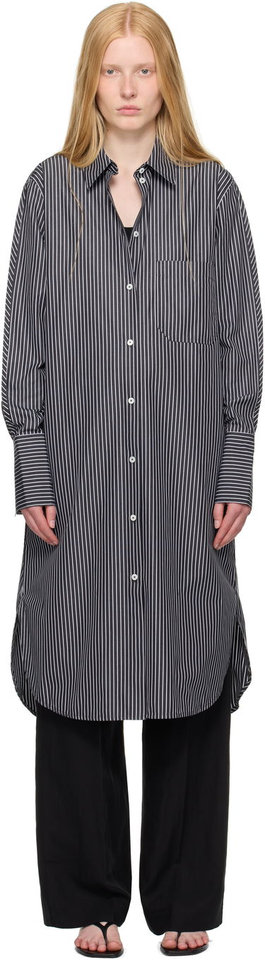 Kjole TOTEME TOTEME Striped Shirt Dress Sort | 253-WRD0201-FB0436, 0
