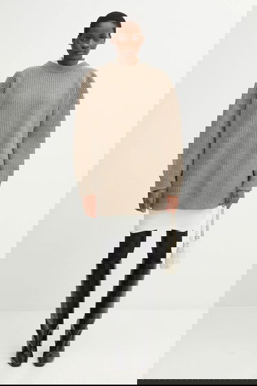 Sweater Maison Margiela MM6 Maison Margiela Ribbed Wool Blend Sweater Beige | S62HL0042.M13193.114, 4