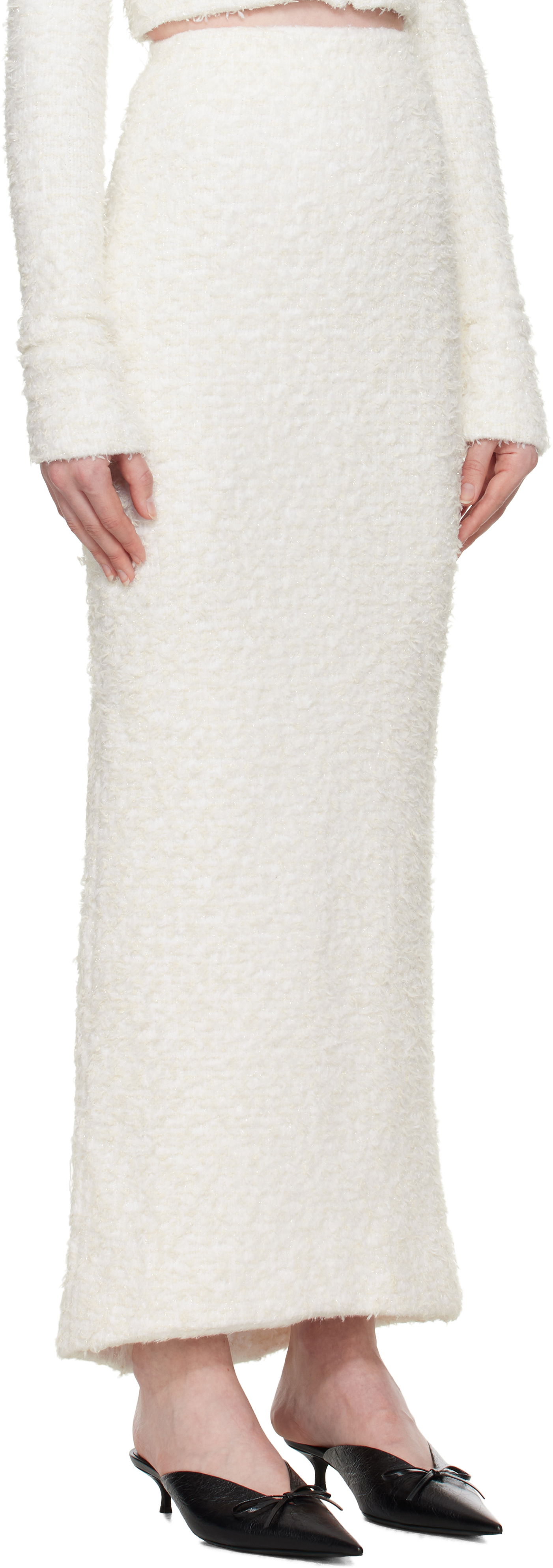 Nederdel Balenciaga Balenciaga Tweed Maxi Skirt Hvid | 796952 T3328, 1