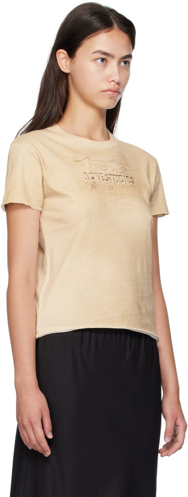 T-shirt Acne Studios Acne Studios Logo Print T-Shirt Beige | AL0472-, 1