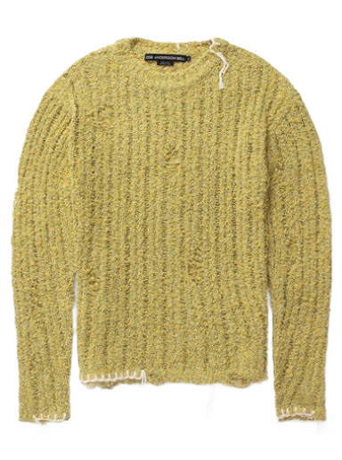 Sweater Andersson Bell Ollen Damaged Crewneck Sweater Gul | ATB1017M-GREEN