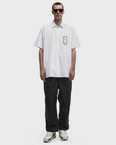 Skjorte Comme des Garçons Short Sleeve Woven Shirt with Bear Graphic Hvid | FO-B038-S25-1, 2