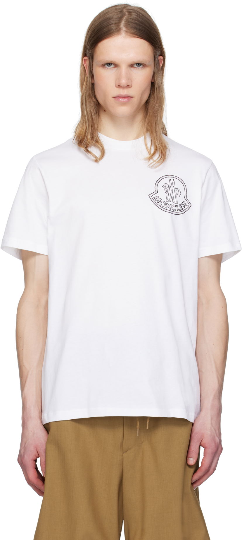 T-shirt Moncler Moncler Archivio Creativo T-Shirt Hvid | K10918C0005689AJS
