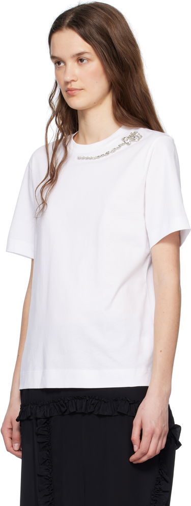 T-shirt Simone Rocha Simone Rocha Embellished Flower T-Shirt Hvid | 5342B 0553, 3