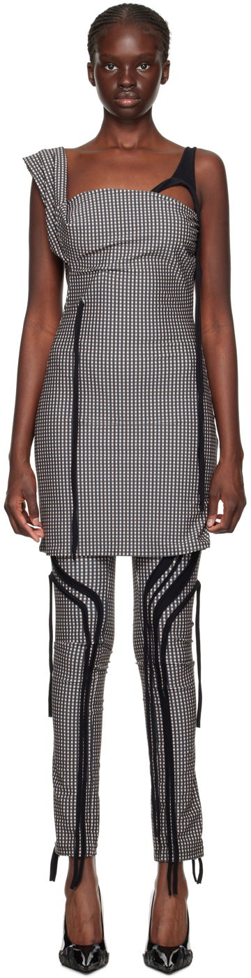 Kjole Ottolinger Ottolinger Plaid Mini Dress Sort | 501401, 0