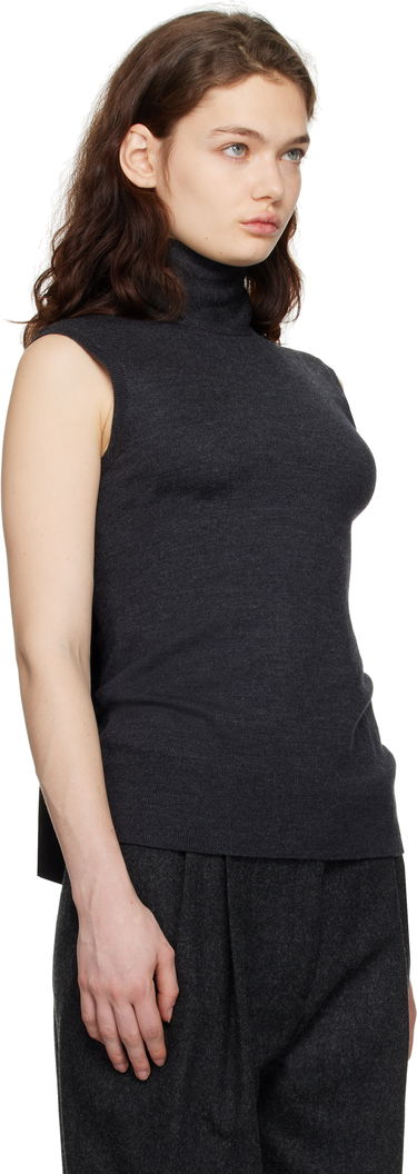 Sweater TOTEME TOTEME Sleeveless Turtleneck Knit Tank Top Grå | 251-WRT4388-YA0133, 1