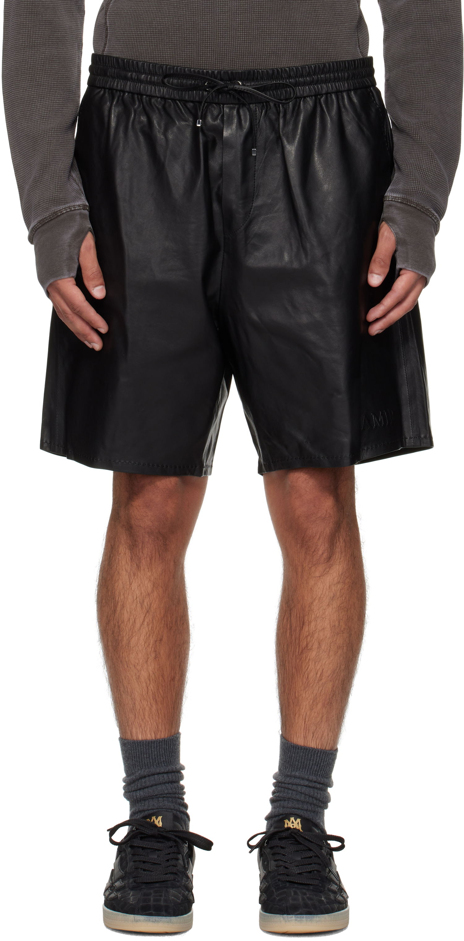 Shorts AMIRI AMIRI Lightweight Leather Shorts Sort | AMLTSH1017, 0