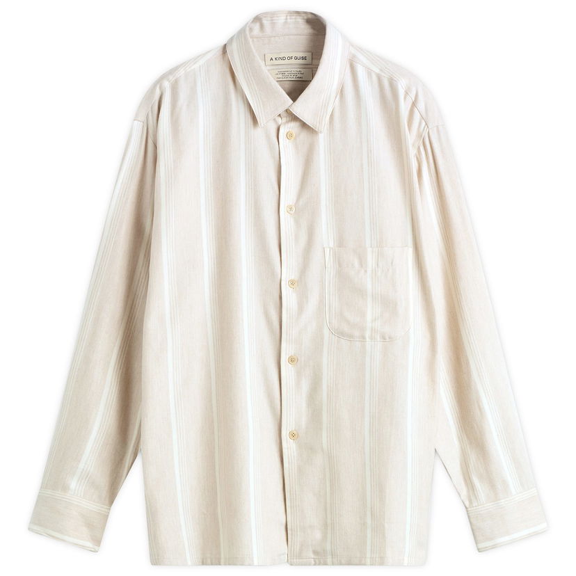 Skjorte A Kind of Guise A Kind of Guise Gusto Stripe Flannel Shirt, Size Small Beige | 107-14612-611