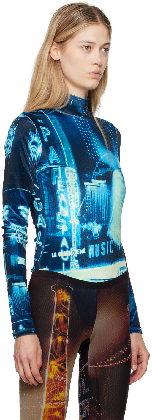 Krop Jean Paul Gaultier Gaultier Velvet Printed Turtleneck Bodysuit Flerfarvet | 24/30-F-BD049-J554-59560100, 1