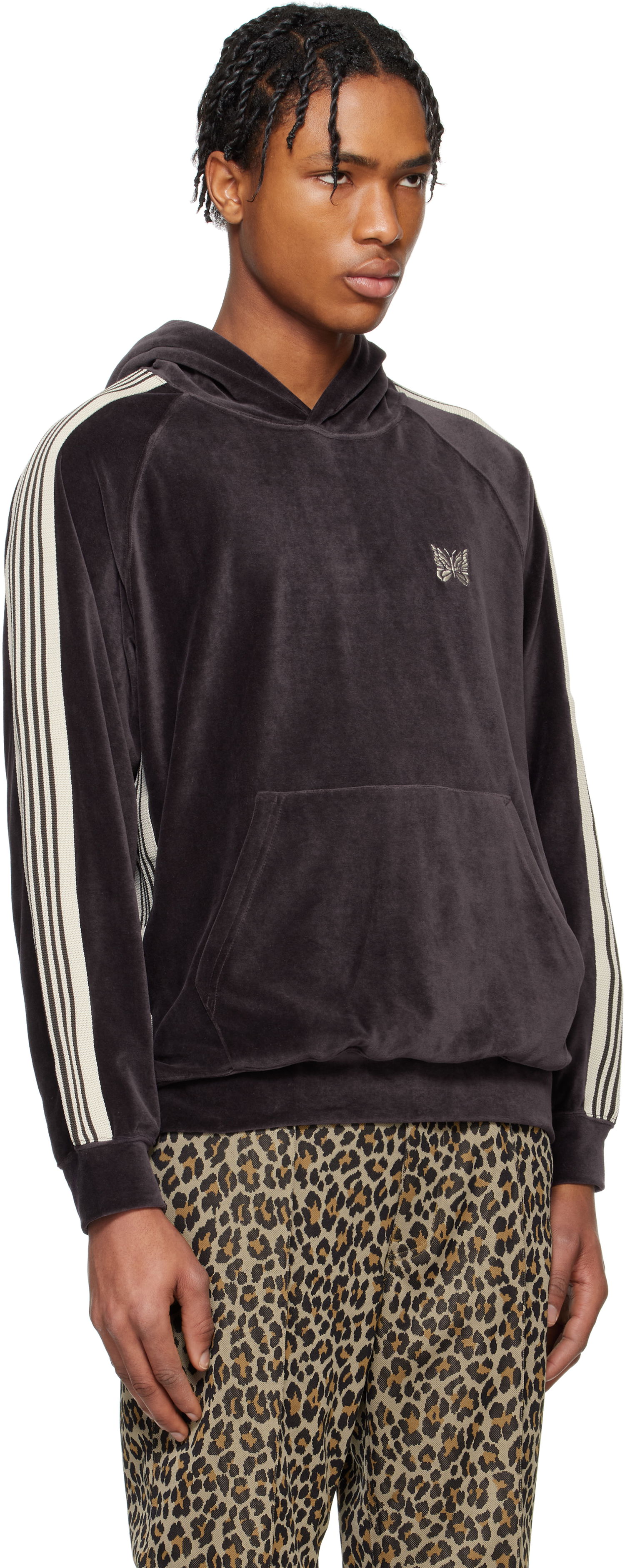 Sweatshirt Needles Needles Velour Track Hoodie Lilla | QV320, 1