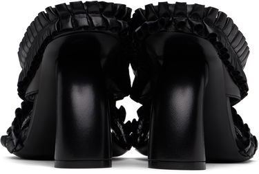 Tilbehør Dries Van Noten Dries Van Noten Ruffled Leather Heeled Sandals Sort | WS251-1566-150, 1