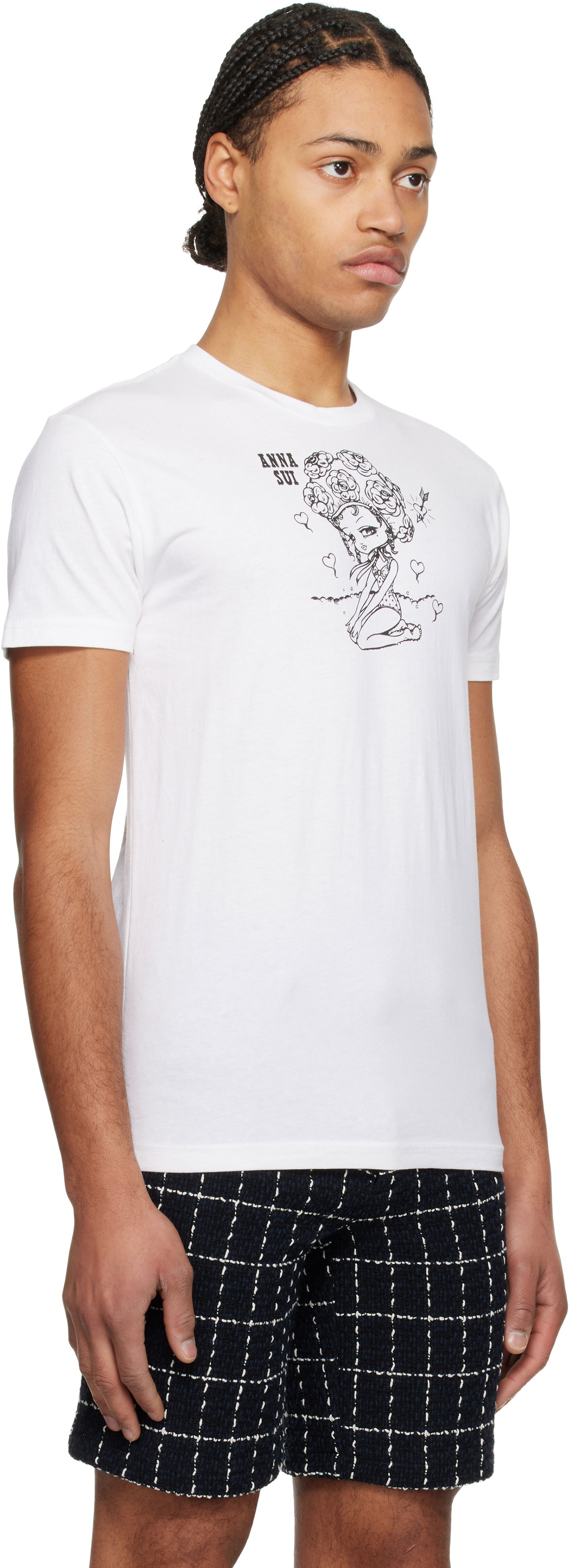 T-shirt Anna Sui Anna Sui Beach Girl Graphic T-Shirt Hvid | MT1025B2, 1
