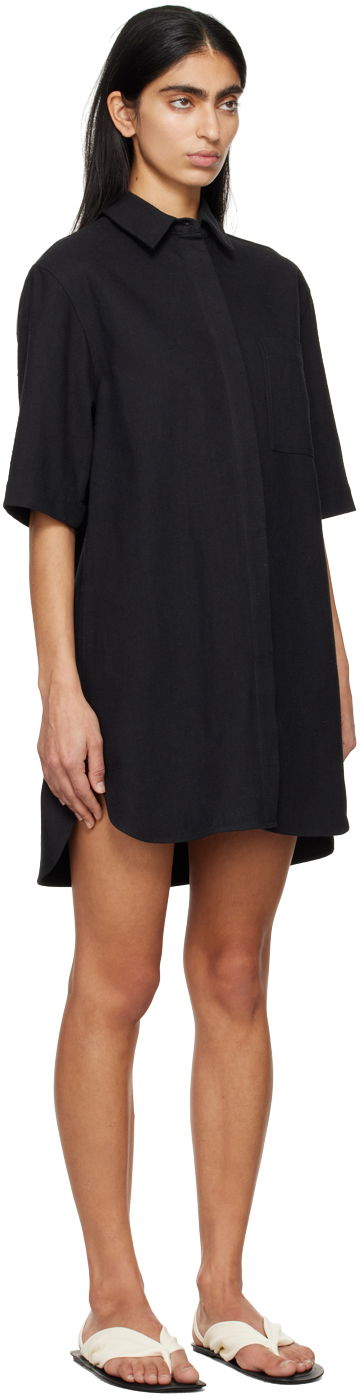 Kjole Loulou de Saison Loulou de Saison Basava Mini Shirt Dress Sort | BASAVA, 1
