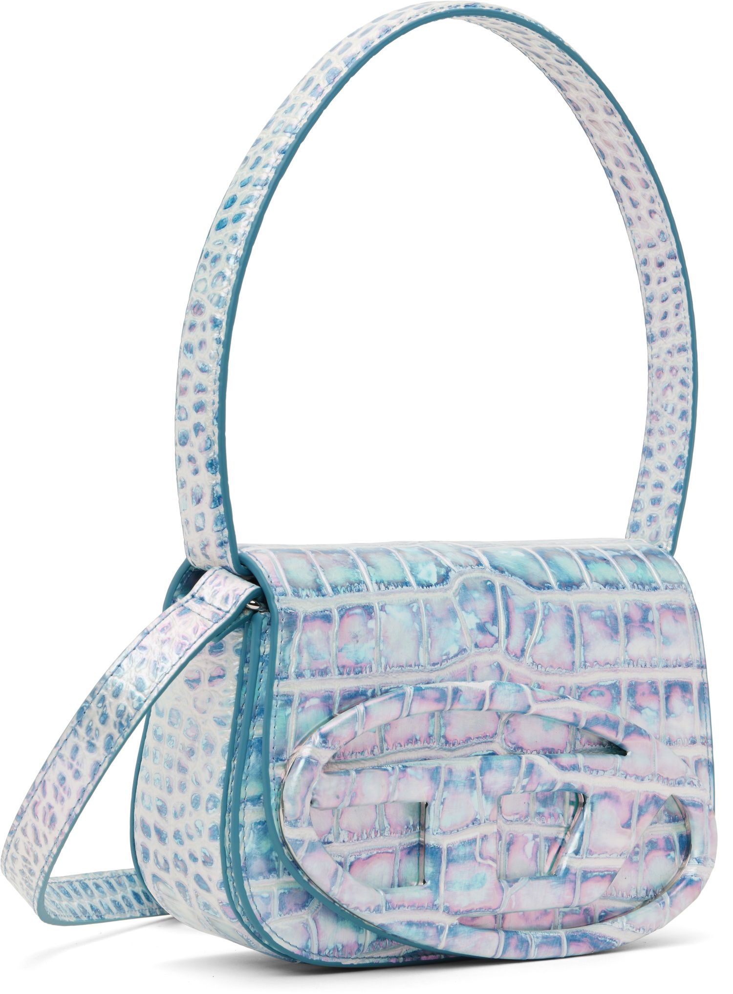 Skuldertaske Diesel 1dr Crocodile-Embossed Shoulder Bag Blå | X08396 P8247, 1