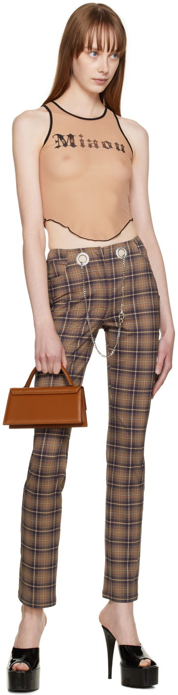 Bukser Miaou Miaou Tommy Plaid Trousers with Chain Brun | 1004PTCHP, 3