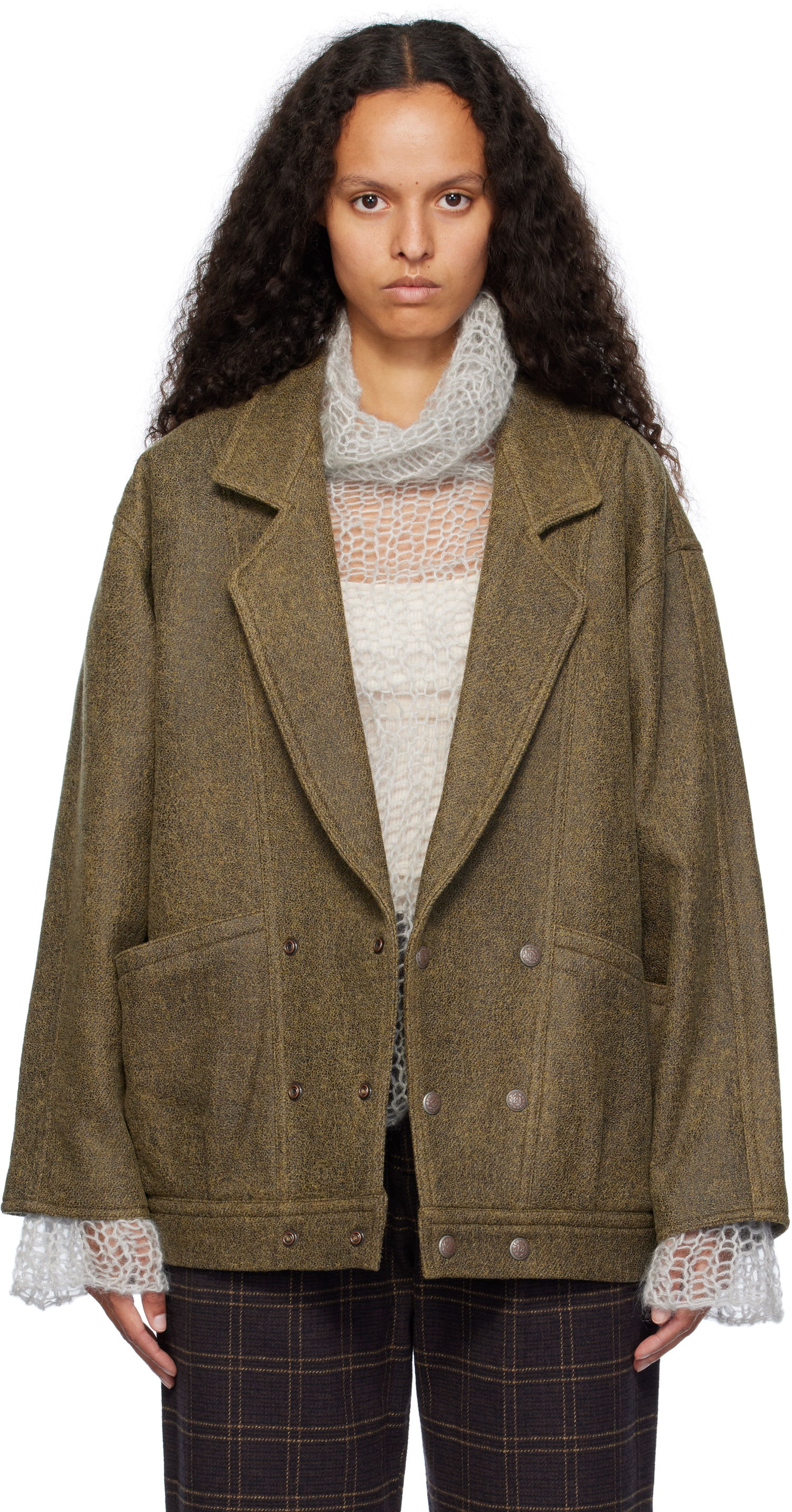 Jakke R13 R13 Double-Breasted Jacket Grøn | R13WR333 R429A, 0