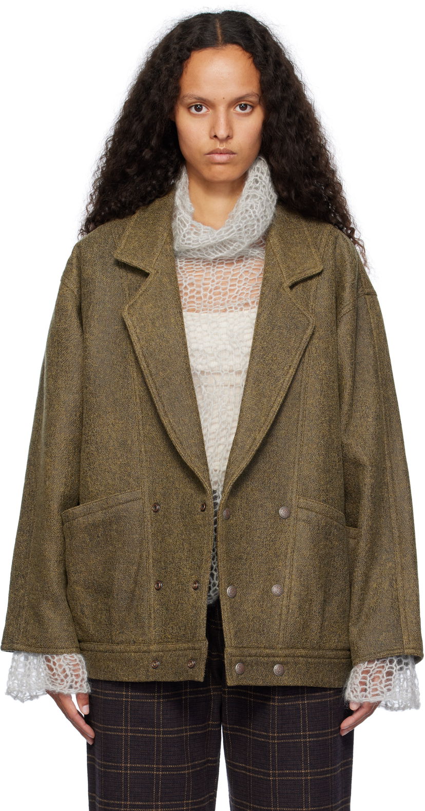 Jakke R13 R13 Double-Breasted Jacket Grøn | R13WR333 R429A