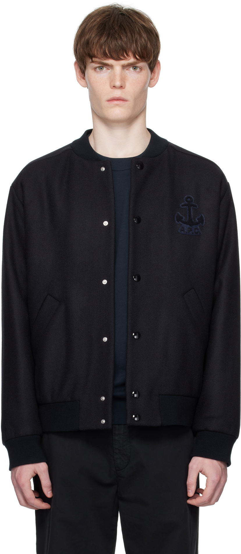 Bomberjakke A.P.C. A.P.C. Micka Wool Bomber Jacket Sort | WVBDE-M32010