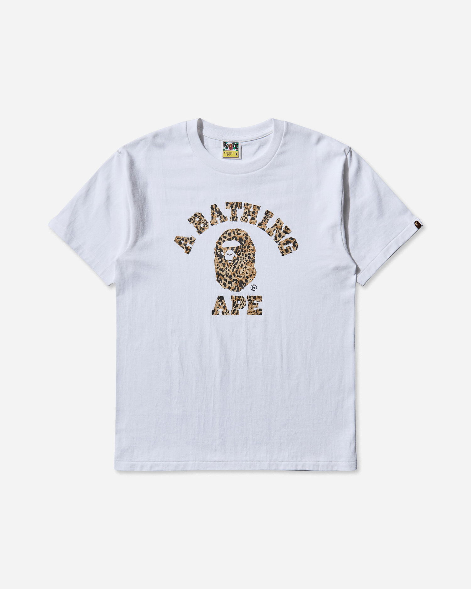 T-shirt BAPE Wild Leopard Pattern College T-Shirt Hvid | 1L80110039 WHXBG, 1