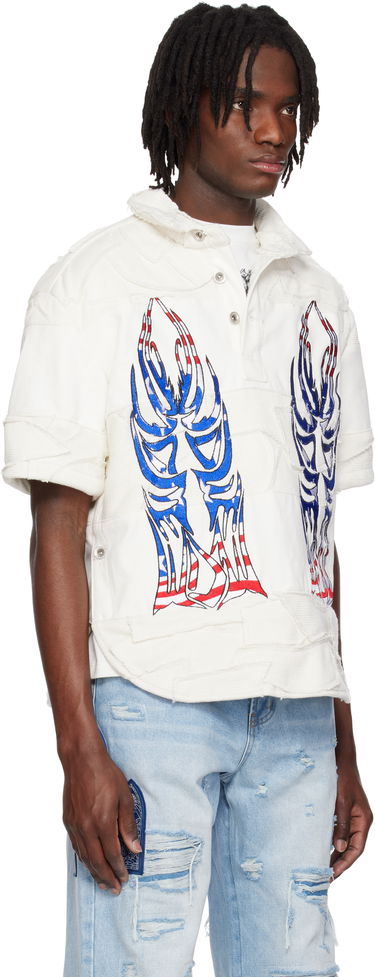 Polo skjorte Who Decides War Who Decides War Winged Glory Polo Hvid | 1110250019SS25, 1