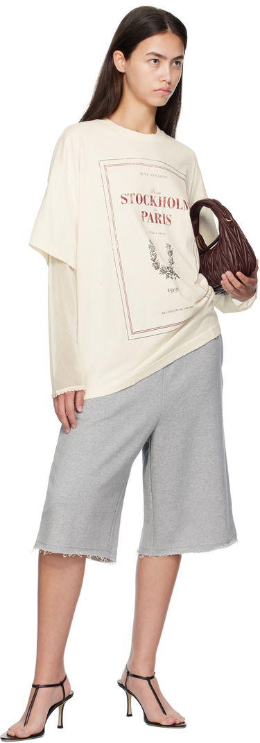 T-shirt Acne Studios Acne Studios Layered Print T-Shirt Beige | AL0496-, 3