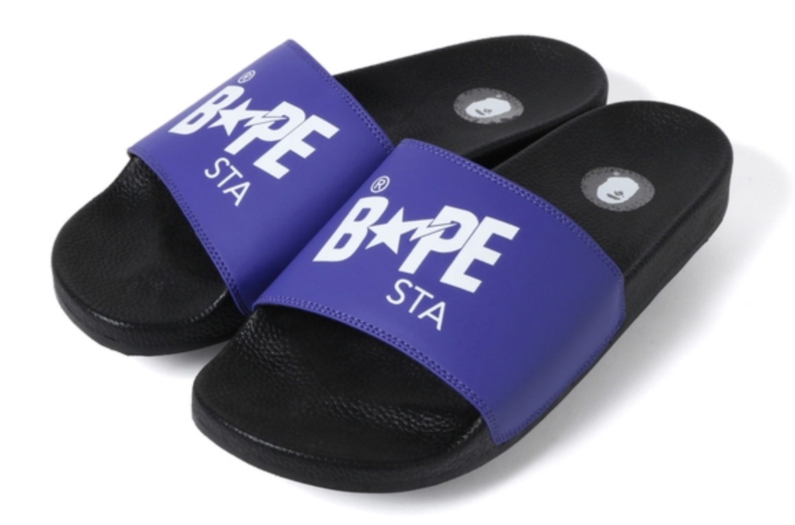 Sneakers og sko BAPE Bape Sta Slide "Black Purple" Mørkeblå | BPSTASLD-PUR, 0
