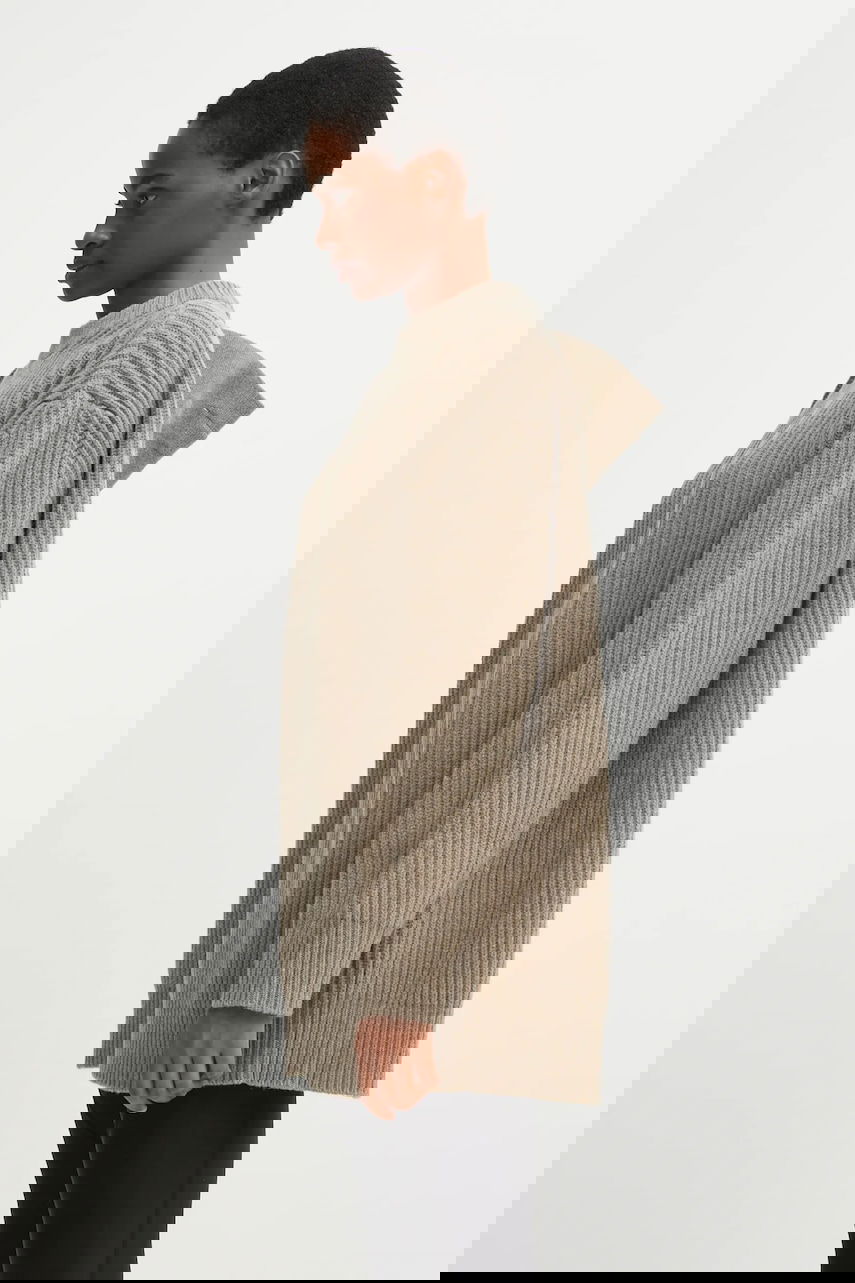 Sweater Maison Margiela MM6 Maison Margiela Ribbed Wool Blend Sweater Beige | S62HL0042.M13193.114, 1