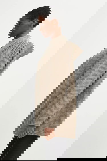 Sweater Maison Margiela MM6 Maison Margiela Ribbed Wool Blend Sweater Beige | S62HL0042.M13193.114, 1