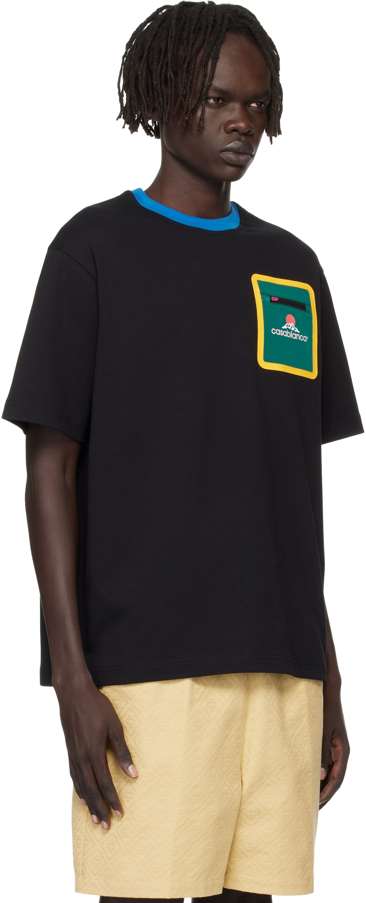 T-shirt Casablanca Casablanca Montagne Pocket Tee Sort | MPF25-JTS-043-01, 1