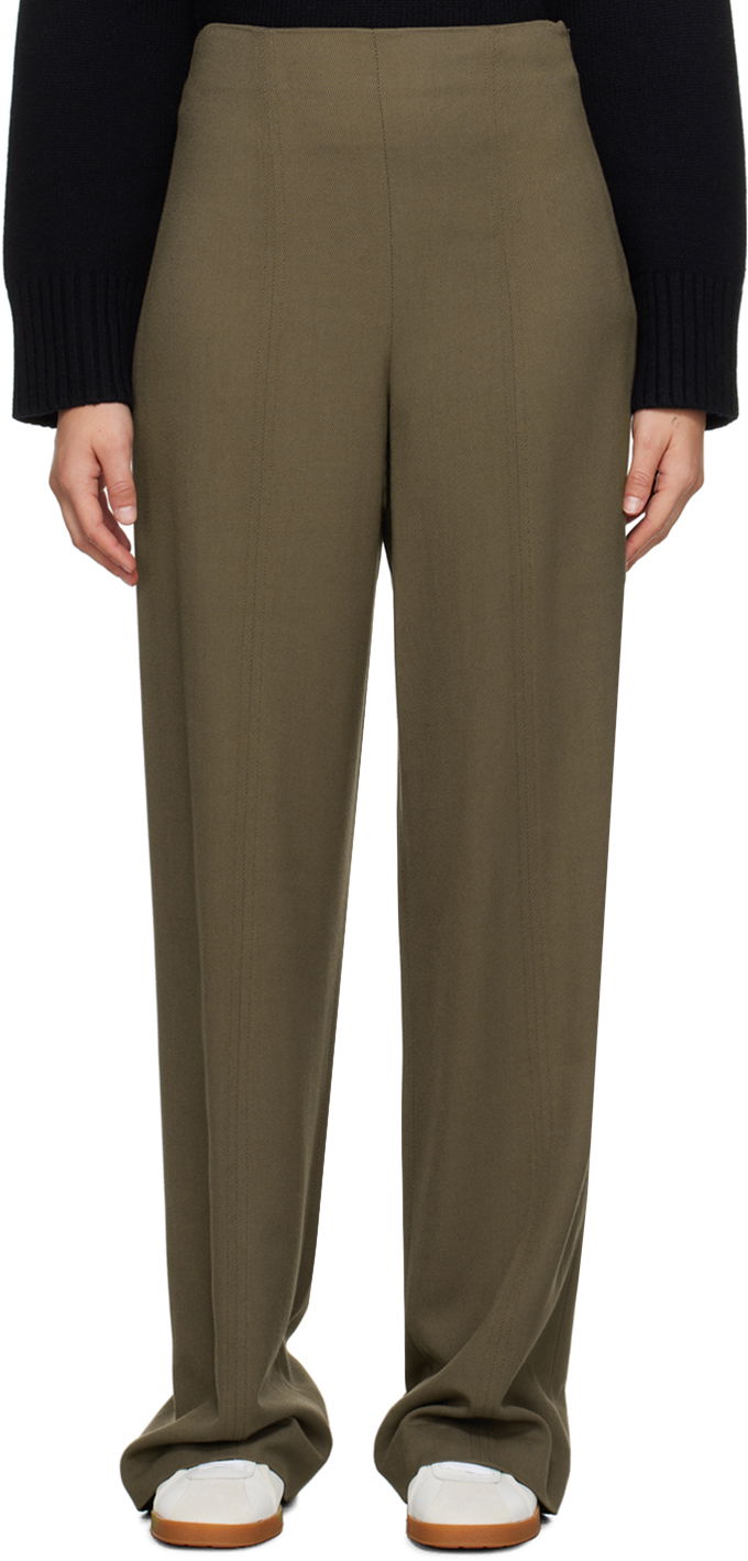Bukser Loulou de Saison Loulou de Saison Hamill High-Rise Wide-Leg Trousers Grøn | HAMILL, 0