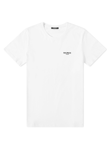 T-shirt Balmain Flock Small Logo T-Shirt Hvid | BH1EF000BB04-GAB