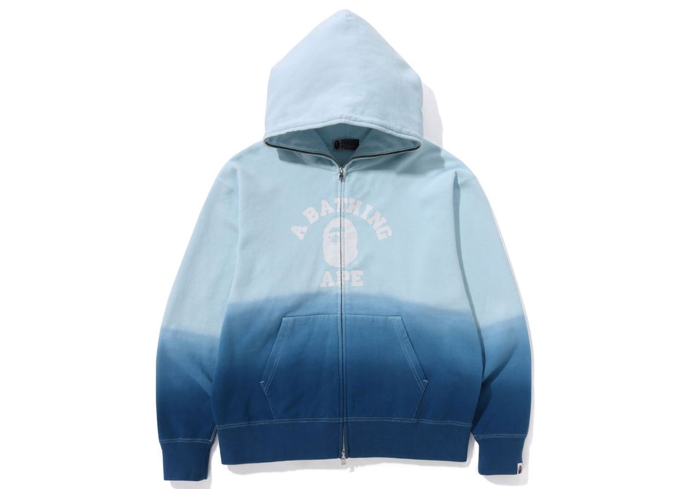 Sweatshirt BAPE College Gradation Relaxed Fit Full Zip Hoodie Blå | 1J30-115-004, 0