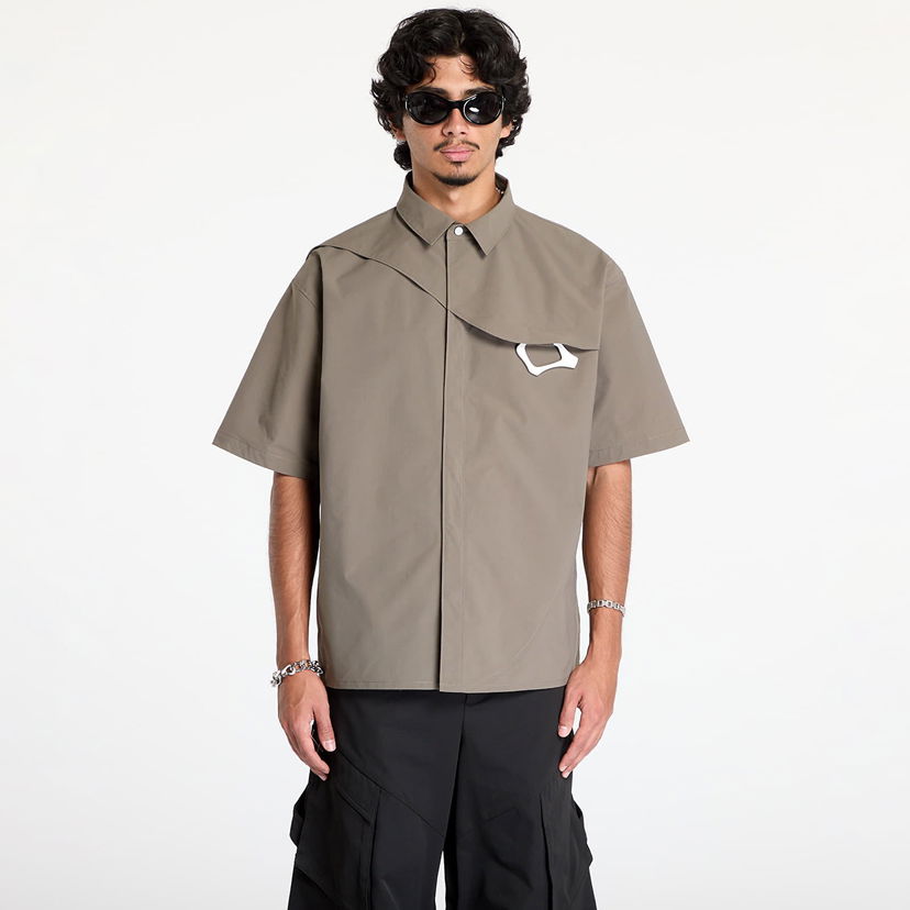 Skjorte HELIOT EMIL Nylon Shirt with Carabiner Brun | HE_M_05_018_P04_DG23