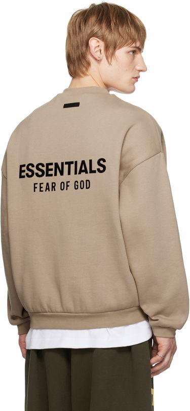 Sweater Fear of God Fear of God ESSENTIALS Fleece Crewneck Sweatshirt Beige | 192HO246267F, 2