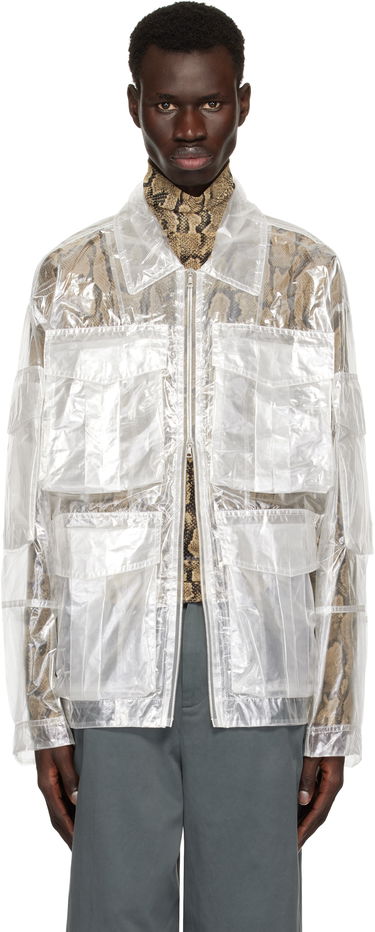 Frakker Dries Van Noten Dries Van Noten Transparent Nylon Patch Pocket Jacket Hvid | 251-020529-1257, 0