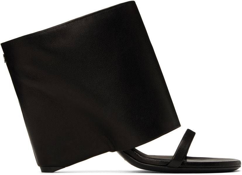 Sneakers og sko Courrèges Courrèges Oblique Wedged Leather Mules Sort | 225SSD037AG0030